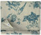 Linen & Cotton Hochwertige Tischdecke Stoff Tischtuch Tischwäsche Flores mit Blumen Motiv - 100% Leinen, Beige Blau (140 x 200 cm) Vintage Rechteckig für Home Küche Wohnzimmer Dekoration