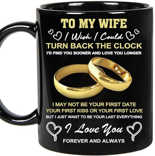 PerfectoStore Regalos personalizados para el día de San Valentín para ella, esposa de marido en aniversario de boda, cumpleaños, día de la madre - To my wife i wish i could turn back the clock, Wifey