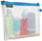 Leitz WOW Reise Zip-Kulturbeutel, durchsichtig, Wasserabweisend, Idealer Kosmetikbeutel für Reisen und im Handgepäck, Maße (BxHxT): 24 x 17 x 3 cm, Blau, 40140036