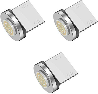 Vialex Magnetic Charger Cable Micro USB Fast Charging Cable Plug/Connector/Head/Tips Compatible with LG HTC Samsung S6 S7 Note 5 Kindle Android Micro USB Smart Phone(3 PacK)