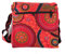 Damen Baumwolle Umhängetasche Indische Ethno Stil Boho Maliprint Tasche Baumwolle satche l mit Klappe Bohemian Hippie (Rot)