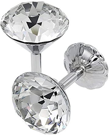BSTKEY 1 paio di ganci fermatenda in cristallo, 60 mm, colore: argento | Fermatenda da parete in lega di zinco per tende da finestra, gancio da parete, nappa, fermatenda per appendere