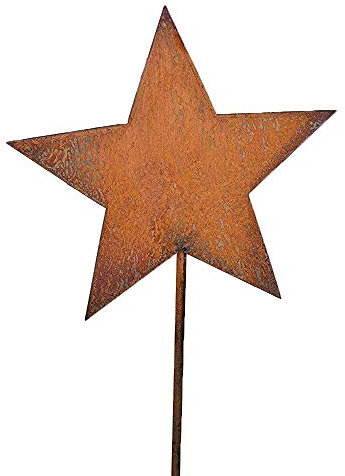 Bornhöft Gartenstecker Stern aus Edelrost Metall Rost Gartendekoration Weihnachten rostige Gartendekoration