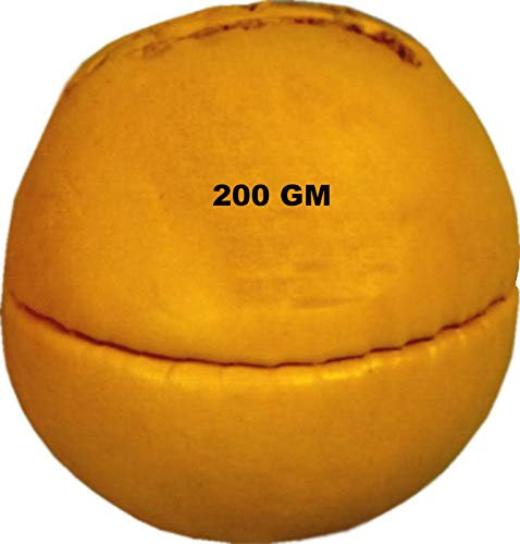 Lisaro Wurf Ball Leder 200 gr. oder 80 gr Wurfball – Schlagball ideal für Bundesjugendspiele (200 gram gelb)