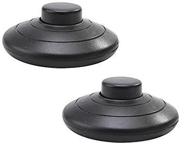 2 Pcs In-Line Foot Press Switch Standard lamp Foot Switch Round Inline Foot Switch for 2 or 3 Core Flex for Floor Lamp
