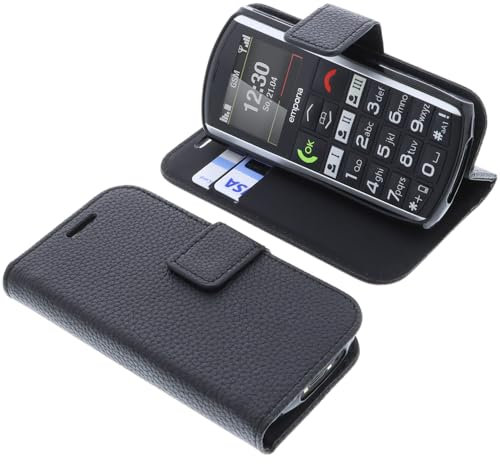 foto-kontor Housse Compatible avec Emporia Simplicity Style Livre Noir Coque de Protection Portefeuille