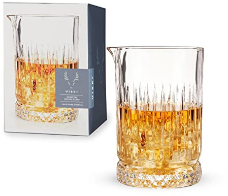 Viski Vaso mezclador de cóctel de cristal de pedestal perfecto para Manhattan, Martini, Old Fashioned, Whiskey Sour, Negroni, herramientas de camarero, suministros de camarero, accesorios de bar en el