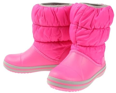 Crocs Unisex Kinder Winter Puff Boot Kids Stiefel, Electric Pink/Light Grey, 28/29 EU