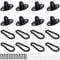 EGGMARCH 8 Pack Mini Ceiling Hooks Small Pad Eye Plate with Carabiner Clips and Screws, Anchor Plates U Hooks Door Eye Latch Cabinet Knobs Door Drawer Knobs Replacement for Hanging Plant Basket