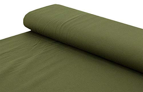 Baumwoll - Jersey Stoff einfarbig moosgrün - Meterware ab 25 cm x 160 cm - Stoff zum Nähen