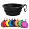 Gamelle pliable pour chien - Gamelle d'eau pliable pour chat et chien - Gamelle portable avec mousqueton - Taille M - 650 ml - Noir