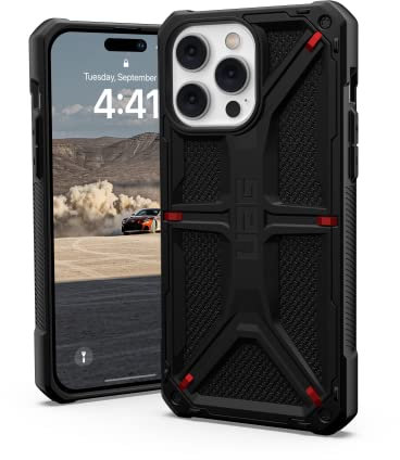URBAN ARMOR GEAR UAG Designed for iPhone 14 Pro Max Case Kevlar Black 6.7 Monarch Rugged Premium Protective Cover Lightweight Slim Shockproof Dropproof Compatible with Wireless Charging