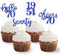 24 Stück Glitzer 70. Geburtstag Cupcake Topper, 70 Geburtstag Deko von 1955 für 70 Geburtstagsfeier Zubehör Party Dekoration Kuchendekoration (Blau)