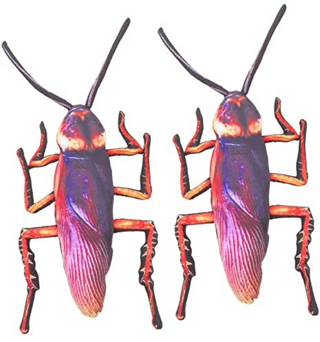 Toyvian 2stücke Fake Kakerlake Plüschspielzeug Scherzartikel Für Lustige Deko Für Partys Halloween Rollenspiele Und Streiche Interaktives Kuscheltier