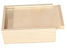 KF-Holz Schiebekiste aus edler Birkensperrholz (120 x 80 x 40 mm) - Geschenkbox mit Deckel - Vielseitige Holzbox für Aufbewahrung, Werkzeugkiste,