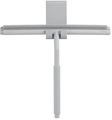 blomus Duschabzieher -LAVEA- | Farbe Micro Chip | 22L x 26B cm | Duschwischer Grau | Fensterabzieher aus Silikon mit Metall-Kern für Dusche, Badezimmer, Spiegel, Glas-Reinigung, Fliesen