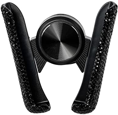 Leeadwaey Support de téléphone de voiture pour intérieur de voiture - Clip Bling pour téléphone portable - Noir