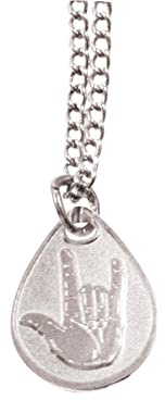 Lifebeats I Love You American Sign Language Silver Colored Necklace