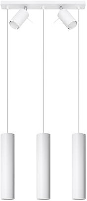 SOLLUX lighting Hängelampe Pendelleuchte Hängeleuchte Deckenlampe Stahl 3 Flammig Weiß RING