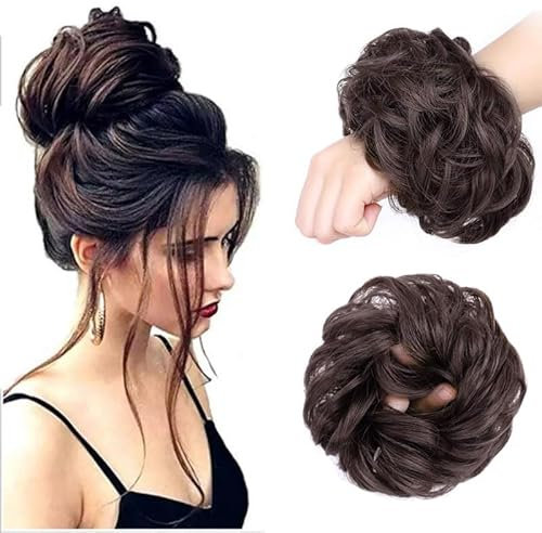 Chignon Finto per Capelli,Chignon Facile per Capelli Finti,Elastico di Capelli Veri Chignon,Posticci per Capelli Chignon Capelli Disordinati per Acconciature Spessi Updo Elastico