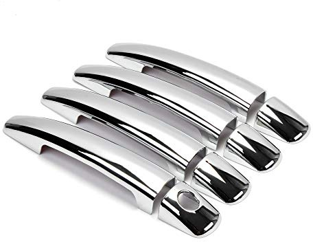 Dreamseek Lot de 8 caches de poignée de porte pour Peugeot 207 308 407 408 3008 C4 C6 2004-2015 - Moulure ABS chromée