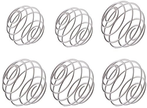 LMOGWL 6pcs acier inoxydable Protein Shaker Cup Metal Ball, boule de ressort boule de mélange metal wire Shaker ball, pour poudre de protéine, poudre de shake, boisson mélangée (4 grandes / 2 petites)