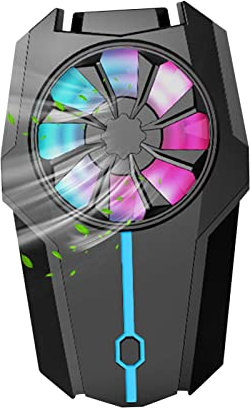 DYOG Mobile Cooling Fan, Phone Cooler, 500mah Silicone Semiconductor, Portable Quiet, Heat Sink, Black, Clip-, 3 Speeds, Noise-Canceling, Color-Changing Light