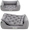 HOUND & NATURE | Orthopädisches Hundebett Zermatt, Hundekorb Mittelgroße Hunde mit hohem Rand, Kuscheliges Hundesofa mit Hundekissen waschbar (M - 95x70 cm, Hellgrau)