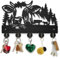 MAYJOYDIY Crochets muraux en forme de vache pour manteau en bois de vache, arbre naturel, porte-clés pour mur, 30 × 20 cm, crochets muraux décoratifs à suspendre avec 5 crochets en alliage pour