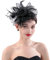 XIEXIESHER Bandeau à Plumes Noir Des, Bandeau en Plumes des Années 1920, Coiffe en Maille de Plumes, Accessoires Cheveux Femme, AdaptéS Aux FêTes RéTro, Mariages, Halloween Plume Cheveux