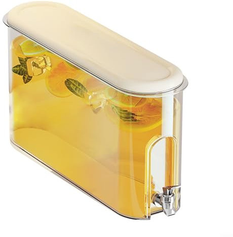 Slim Fridge Water Dispenser with Tap, Refrigerator Cold Ice Kettle with Faucet Water Juice Lemonade Fruit Tea Bottle Refrigerator Cool Drinks Bucket Container for Making Teas and Juices
