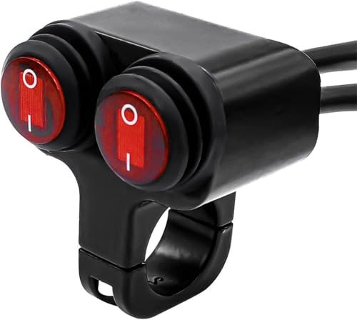 Motorradgriffschalter für ATV, wasserdicht, doppelte Steuerung, Ausschalter für Scheinwerfer, Gefahrenstrahler, Bremsnebelschalter, 12 V, 16 A
