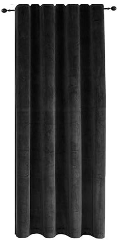 TiborTex Verdunkelungsvorhang Samt weich 140x245 cm Schwarz Vorhang Kräuselband Blickdicht Gardine abdunkelnd U-Band