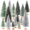 COLOFALLA 15 Stücke Mini Weihnachtsbaum Mini Tannenbaum mit holzen Basis Weihnachtsdeko Weihnachten Tischdeko 3 Farbe Kunstlicher Weihnachtsbaum Geschenke für Weihnachten