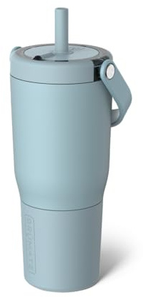 BrüMate Resa 25oz 100% Leakproof Travel Tumbler with Handle & Straw | Flexible SoftSip Straw | Silicone Sleeve for Durability | Stainless Steel | Cup Holder & Travel Friendly Water Bottle | (Mist)