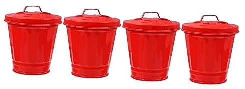 VILLFUL Secchio Di Da 4 Pezzi Con Coperchio Mini Pattumiera Da Tavolo Cestino Da Bagno Con Coperchio Barattolo Di Vintage Bidone Dei Rifiuti Di Per Biscotti Mini