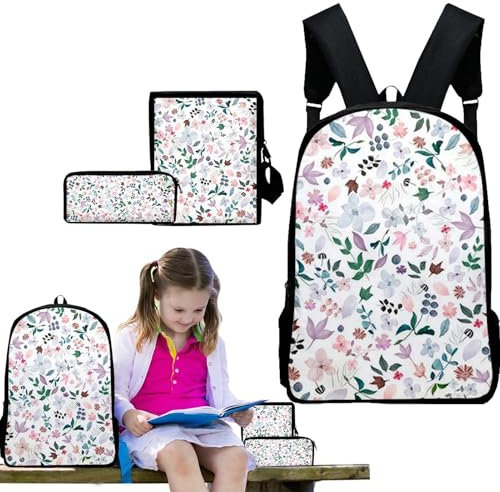Juego de mochila y lonchera para niños, mochila escolar para niñas, estuche escolar creativo con bolsa de almuerzo para estudiantes, hombres y mujeres, Estilo 1, Refer to description