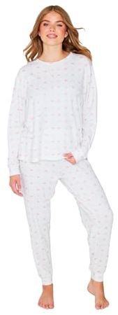 TURTLE Women’s Pyjama Set – Short Sleeve Nightwear & Lounge Wear, Soft Cotton PJ Set with Printed Top and Full Length Bottoms, Comfortable Sleepwear for Women