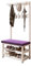 Garderobe und Schuhbank, Kombi mit Aufbewahrungsbank, Garderobenständer und Regal, Organizer, 10 Haken, Metallrahmen, 80 x 33 x 172 cm