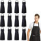 LYCN 18 Stück Kochschürze, Schwarze Schürzen mit Taschen, Verstellbare Kochschürze für Männer Damen Metzgerschürze Fleischerschürze für Kochen Backen Malen Grillen(63x78cm)