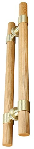 UQACHG Doppelseitige Türgriffe aus Holz, Vintage-Torzuggriff für Büro-Scheunen-Schiebetür, 16/24/32/40/48/60 Zoll lang/C/60 cm/23,6 Zoll,C-80Cm