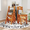 bimiti Tritthocker Klappbarer, Klappstuhl Holz, Multifunktionale Zusammenklappbar Klappbar, Lernturm aus Massivholz, Stuhl Ausstellungsständer Blumenständer, Hocker Zweizweck für Bibliothek, Büro