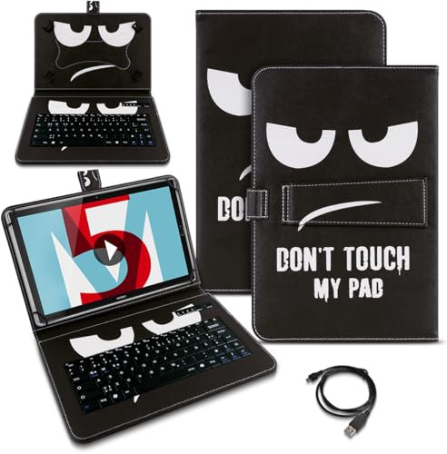 Schutzhülle QWERTZ Bluetooth Tastatur kompatibel für Huawei MediaPad M5 / Pro Hülle Cover Tablet Tasche 10.8 Case Keyboard kabellos Ultra deutsches Layout, Farben:Motiv 1