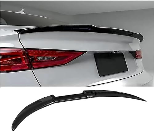 ZJHESXV Heckspoilerlippen für Audi A3 8V Limousine 2014-2020 S3 2014-2018, PVC-Kofferraumlippenheckflügel Autospoiler Heckspoiler Heckstyling-Zubehör,A/Glänzend-Schwarz