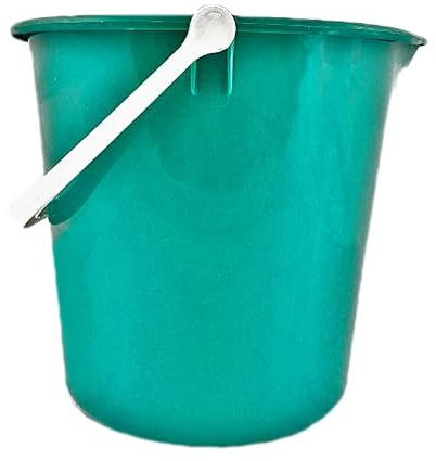 2 Gallon (10L) Colour-Coded Builders Bucket with Pourer – Durable Plastic General Purpose Bucket with Calibrated Scale & Gripper Handle – Easy to Clean Green