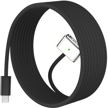Yihele 140W USB-C to Mag 3 Cable 6.6FT for Mac Book Air Pro M2/M3/M4/M5 | Laptop Charger Compatible with Mac Book Pro (16/14 2026-2021) Air (15''/13'' 2026-2022) 6.6FT Black Fast Charge Cord