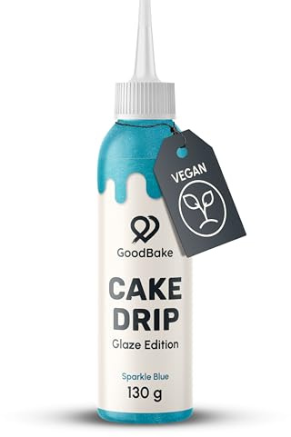 GoodBake Cake Drip Glaze 130g Blau | Kuchenglasur vegan & laktosefrei | Laktosefreie Zuckerschrift für Kuchen, Kekse & Cup Cakes | Torten Deko auf Glukosebasis