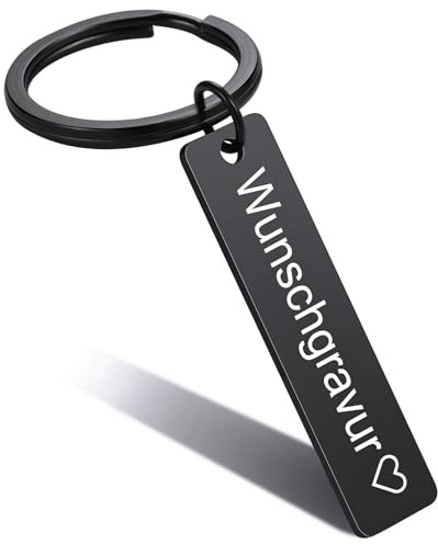 MeMeDIY Schlüsselanhänger Personalisiert mit Gravur Text Edelstahl Barren Schlüsselanhänger mit Namen Symbolen Personalisierte Geschenke für Männer Frauen Freund Partner Papa Geburtstag