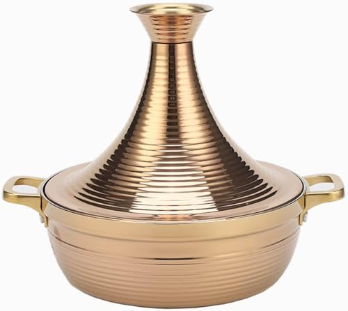 Marokkanischer Kochtopf mit kegelförmigem Deckel, ideal für langsames Garen von Eintöpfen auf Induktionsherden und Gasherden