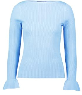 zero Damen Pullover mit Volants am Ärmel 38, 8358